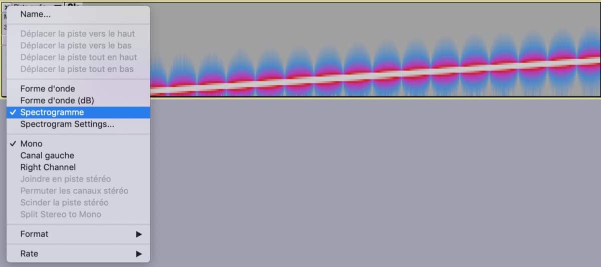 display spectrogram