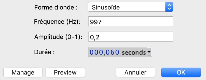 Configuration sinus